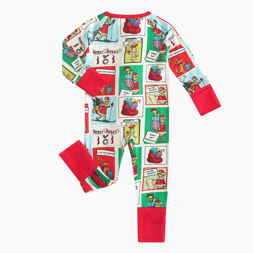 Christmas Green Guy Gift Bamboo Zipper Romper
