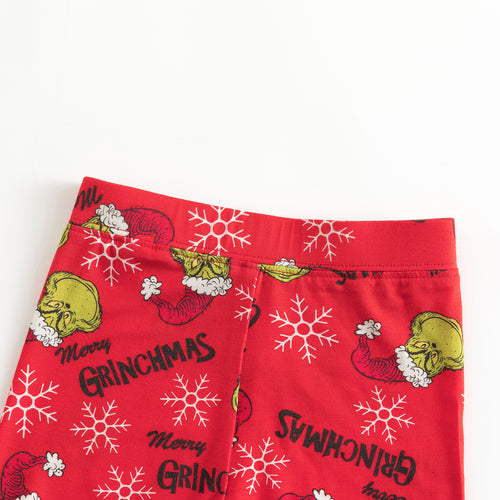 Christmas Sale Green Guy Snowflake Kids Bamboo 2 Pieces Pajama Set