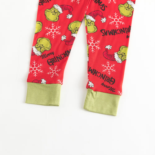 Christmas Sale Green Guy Snowflake Kids Bamboo 2 Pieces Pajama Set
