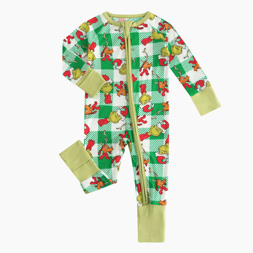 Christmas Plaid Green Guy Bamboo Red Zippy