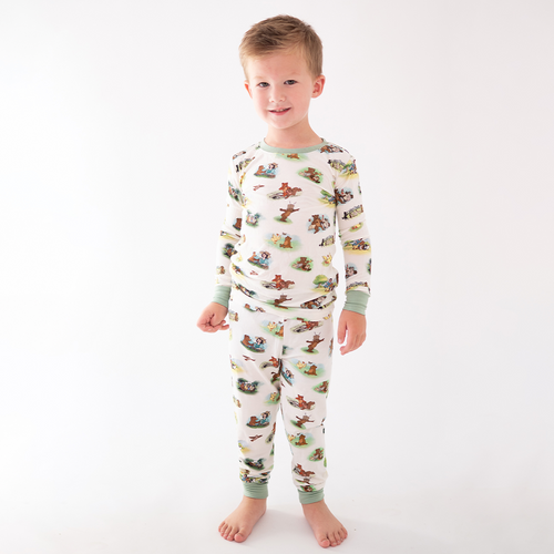 Little Cute Bear Kids Bamboo Two-Piece Pajama Set