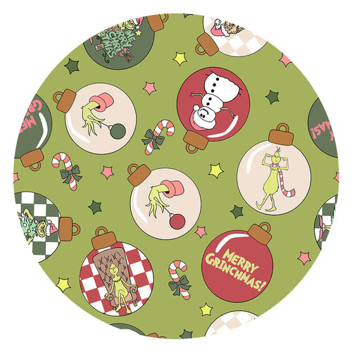 Christmas Green Face Baubles Bamboo Family Matching Pajamas