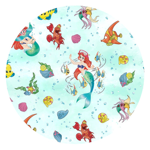 Mermaid Ocean Life Baby Bamboo Short Zipper Romper Pajamas