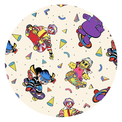 Hamburger Land Skateboard Baby Bamboo Short Zipper Romper Pajamas