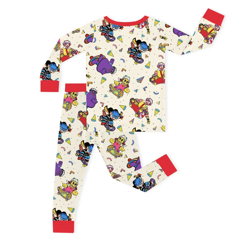 Hamburger Land Skateboard Kids Bamboo Two-Piece Pajama Set