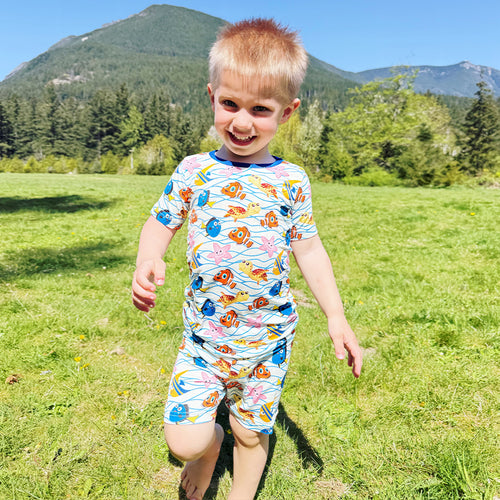 FancyPrince Marine Animals Kids Bamboo Short Two-Piece Pajama Set