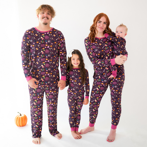 Halloween Witch Sisters Smell Children Bamboo Family Matching Pajamas