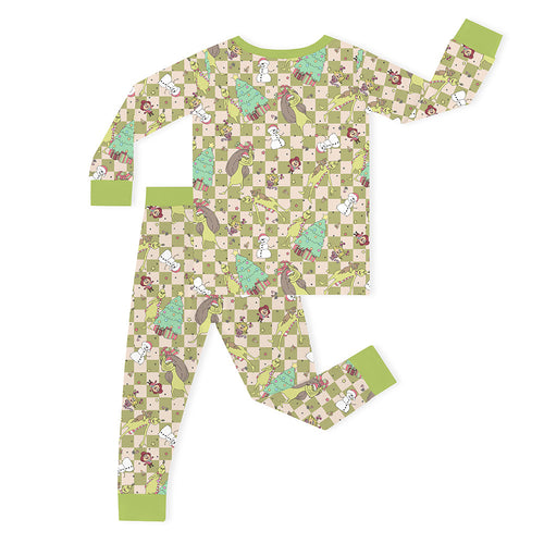 سباق Car Cartoon Kids Bamboo Short Pajama Set