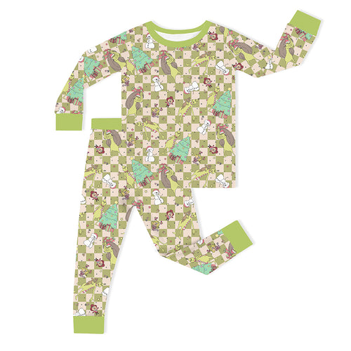 سباق Car Cartoon Kids Bamboo Short Pajama Set