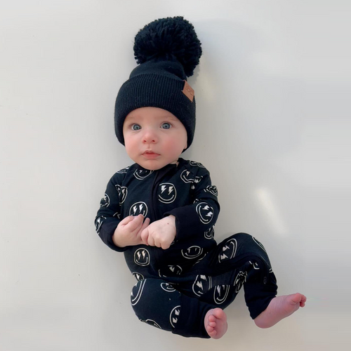Bamboo Zip Romper | Electric Smiley