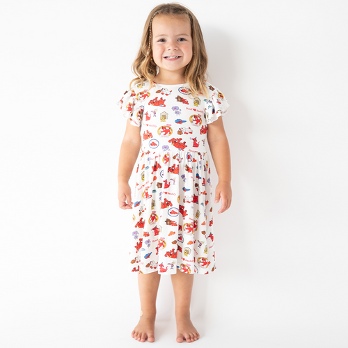 Big Red Dog Kids Bamboo Short Sleeves Dress