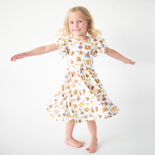 Curious Monkey Kids Bamboo Short Sleeves Dress