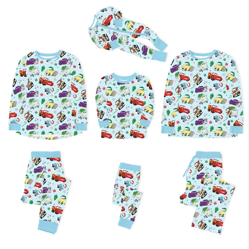 Christmas Car and Gifts Fun Bamboo Family Matching Pajamas