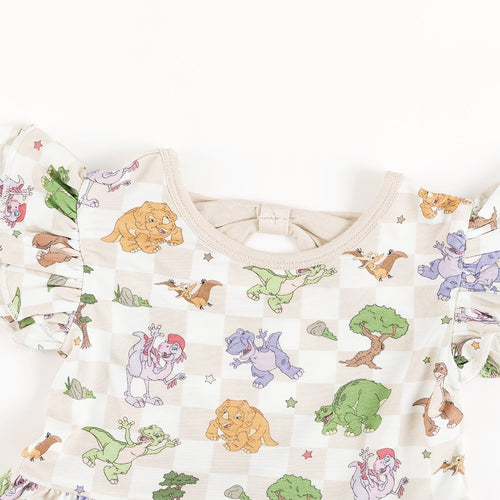 Dinosaur Adventure Plaid Twirl Dress With Bodysuit