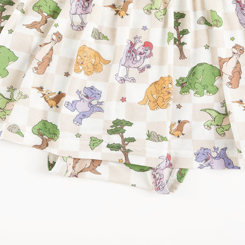 Dinosaur Adventure Plaid Twirl Dress With Bodysuit