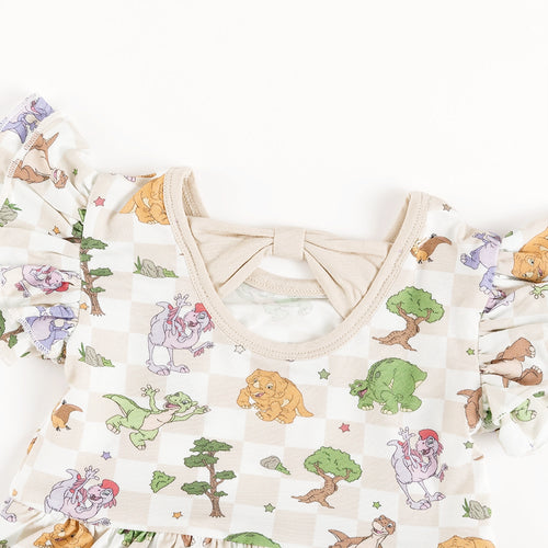 Dinosaur Adventure Plaid Twirl Dress With Bodysuit