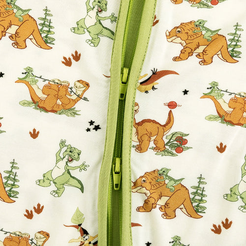 Dinosaur Adventure Baby Bamboo Short Zipper Romper Pajamas