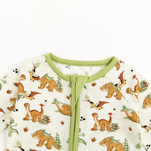 Dinosaur Adventure Baby Bamboo Zipper Romper Pajamas