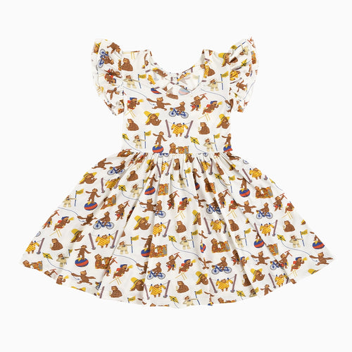 Curious Monkey Kids Bamboo Short Sleeves Dress