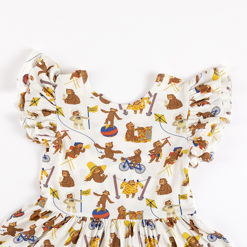 Curious Monkey Kids Bamboo Short Sleeves Dress