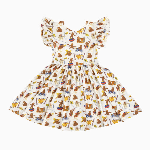 Curious Monkey Kids Bamboo Short Sleeves Dress