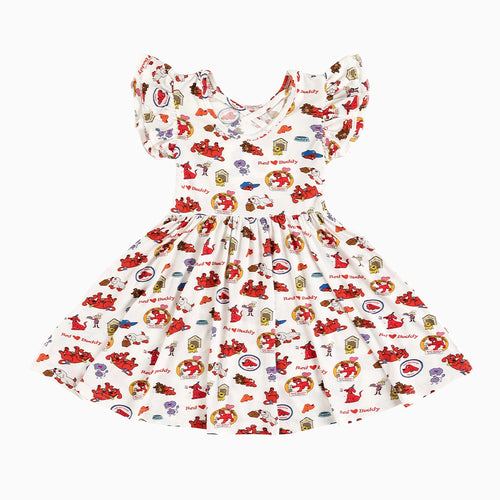 Big Red Dog Kids Bamboo Short Sleeves Dress