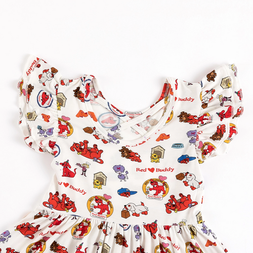 Big Red Dog Kids Bamboo Short Sleeves Dress