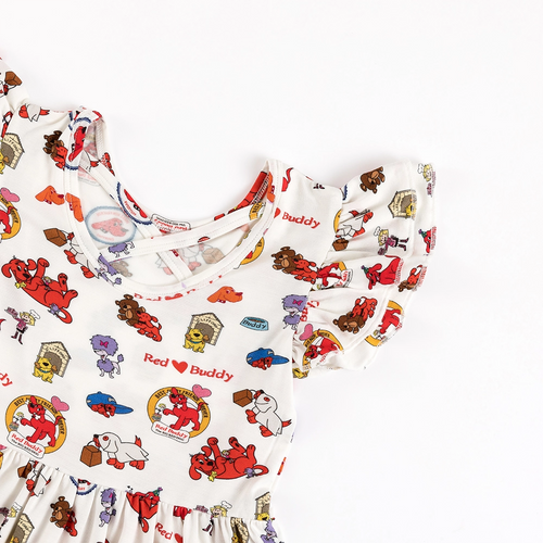 Big Red Dog Kids Bamboo Short Sleeves Dress