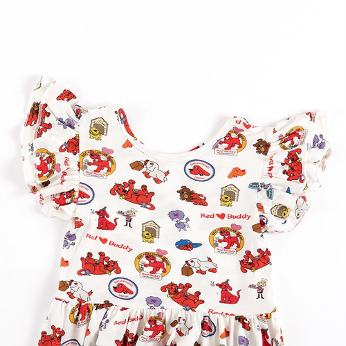 Big Red Dog Kids Bamboo Short Sleeves Dress