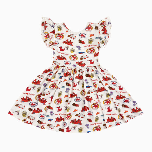 Big Red Dog Kids Bamboo Short Sleeves Dress