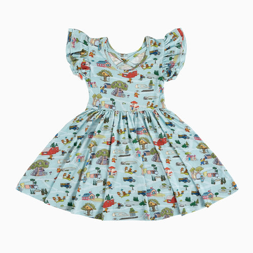 Bear Family Life Kids Bamboo Short Sleeves Dress