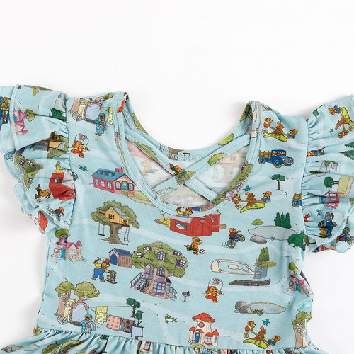 Bear Family Life Kids Bamboo Short Sleeves Dress