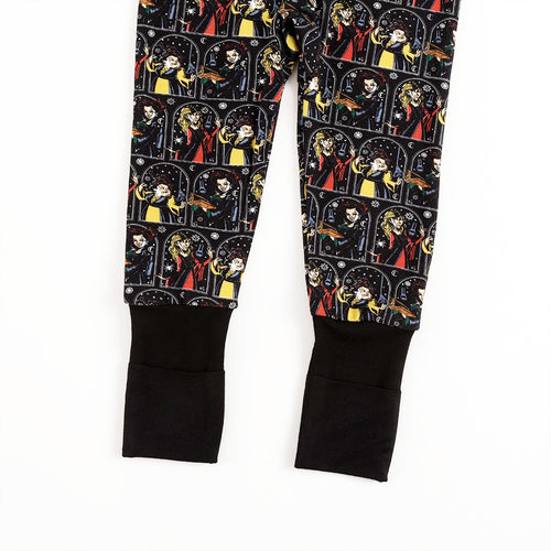 Halloween Witch Sisters Baby Bamboo Zipper Romper Pajamas