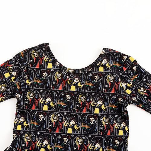 Halloween Witch Sisters Kids Bamboo Long Sleeves Dress