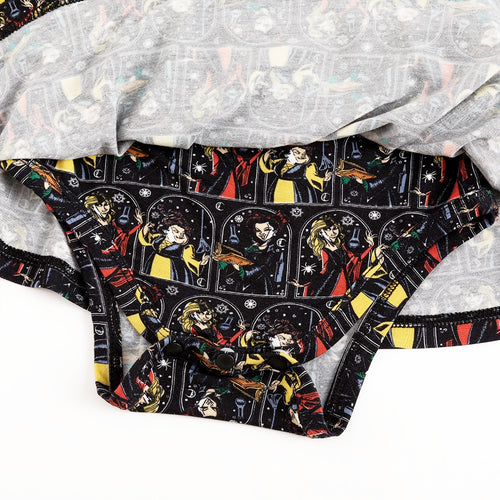 Halloween Witch Sisters Long Sleeve Twirl Dress With Bodysuit