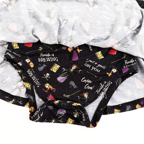 Halloween Witch Sisters Spell Long Sleeve Twirl Dress With Bodysuit