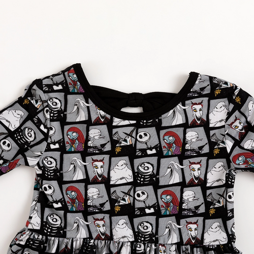 King of Halloween Town Long Sleeve Twirl Dress With Bodysuit