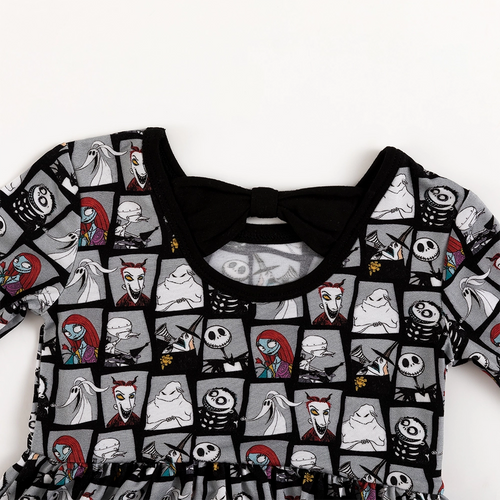 King of Halloween Town Long Sleeve Twirl Dress With Bodysuit