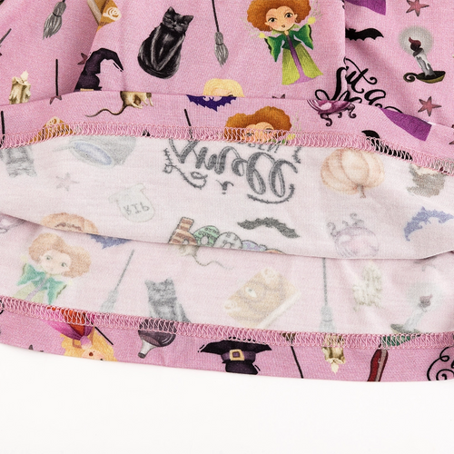 Halloween Witch Sisters Smell Children Purple Kids Bamboo Long Sleeves Dress