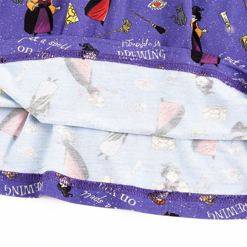 Halloween Witch Sisters Spell Kids Bamboo Purple Long Sleeves Dress