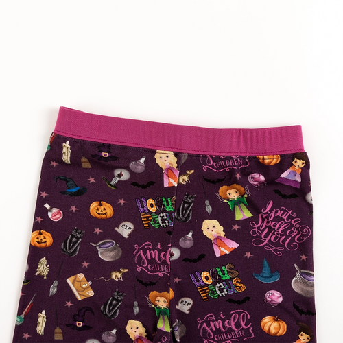 Halloween Witch Sisters Smell Children Kids Bamboo Two-Piece Pajama Set