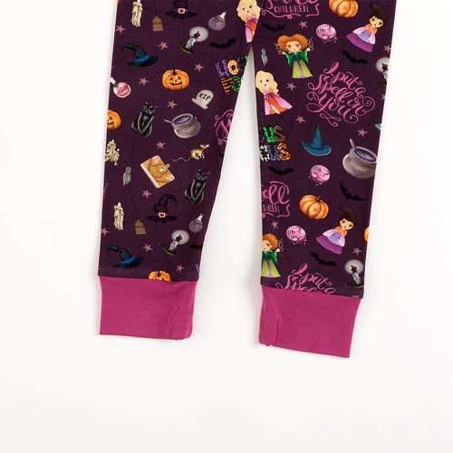 Halloween Witch Sisters Smell Children Kids Bamboo Two-Piece Pajama Set