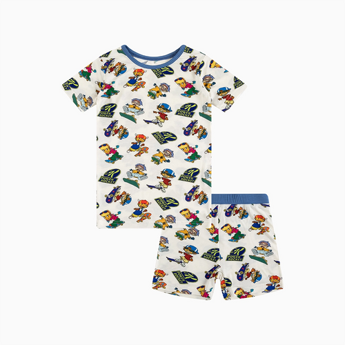 Rocket Skateboard Kids Bamboo Short Two-Piece Pajama Set