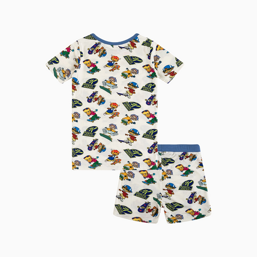 Rocket Skateboard Kids Bamboo Short Two-Piece Pajama Set