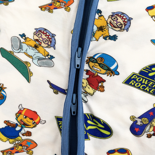 Rocket Skateboard Baby Bamboo Short Zipper Romper Pajamas