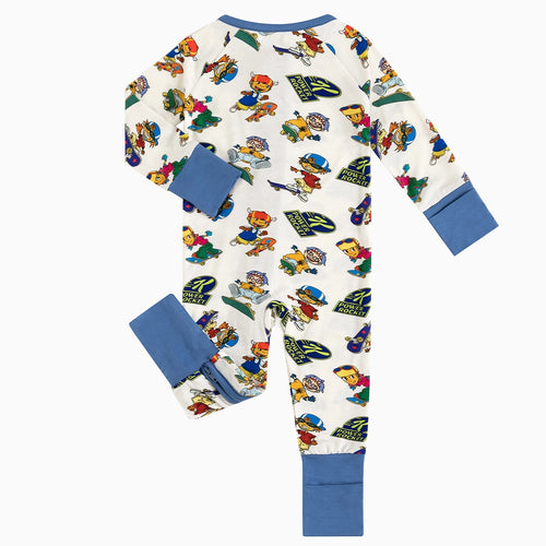 Rocket Skateboard Baby Bamboo Zipper Romper Pajama