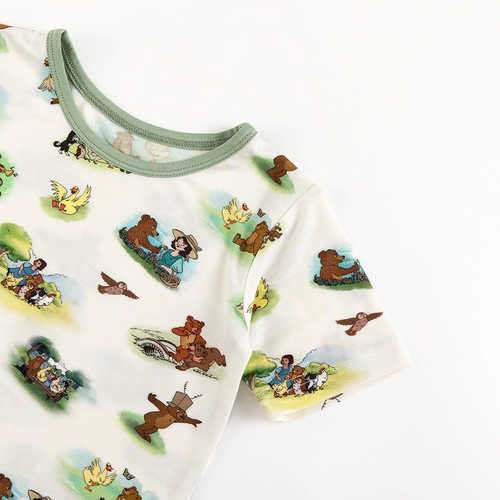 Little Cute Bear Kids Bamboo Short Two-Piece Pajama Set