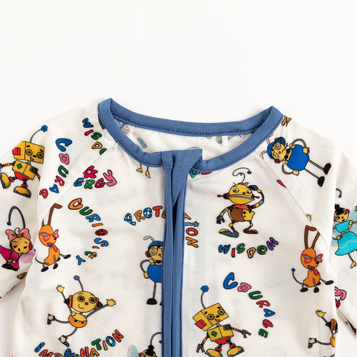 Robot World Baby Bamboo Zipper Romper Pajama