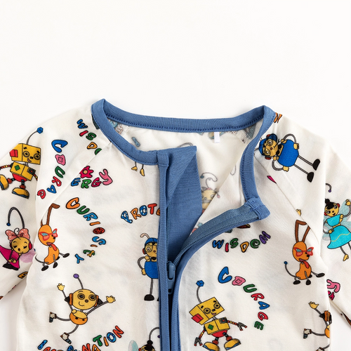 Robot World Baby Bamboo Zipper Romper Pajama