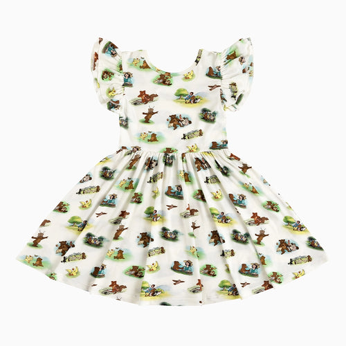 Little Cute Bear Kids Bamboo Short Sleeves Dress